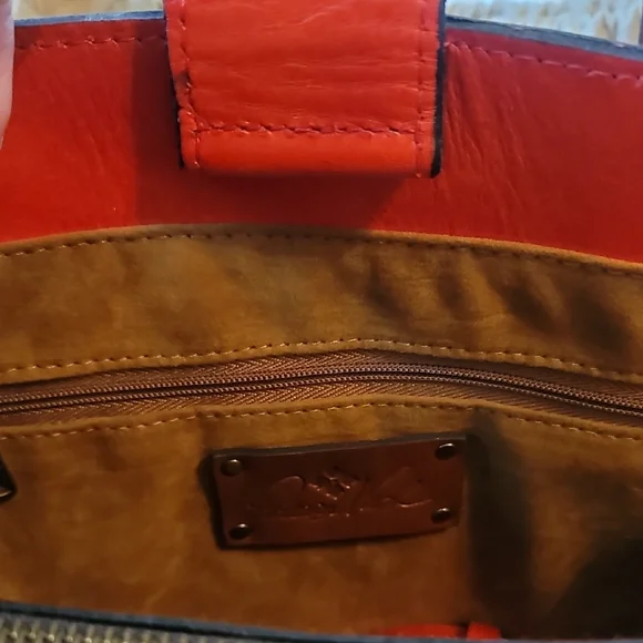 Patricia Nash Bright Coral Woven Leather Tote - Picture 2 of 12